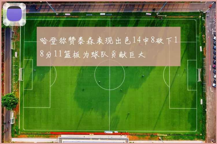哈登称赞泰森表现出色14中8砍下18分11篮板为球队贡献巨大